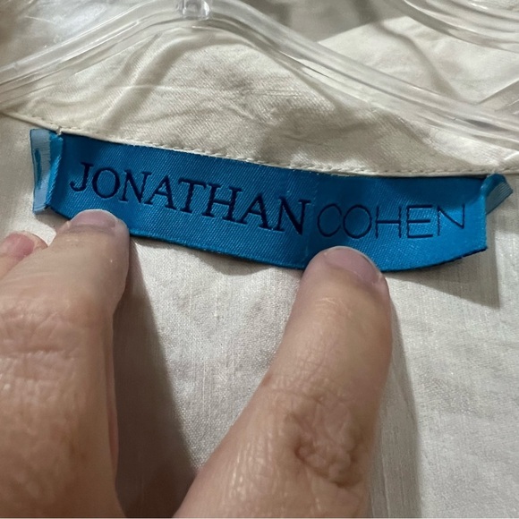 Jonathan Cohen 8 Made in USA Linen Hand Painted Designer Button Down Shirt Y2 - Picture 5 of 8